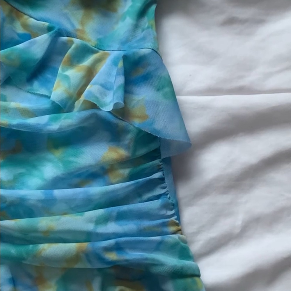 Small Blue & Yellow Zara Ruffled Top 🩵💛 - Picture 6 of 6